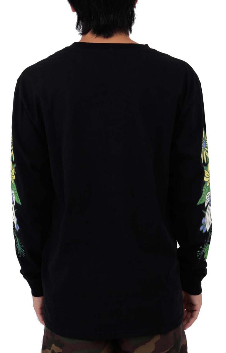 Stunning Catskills Flower Patch Long-Sleeve Black Shirt