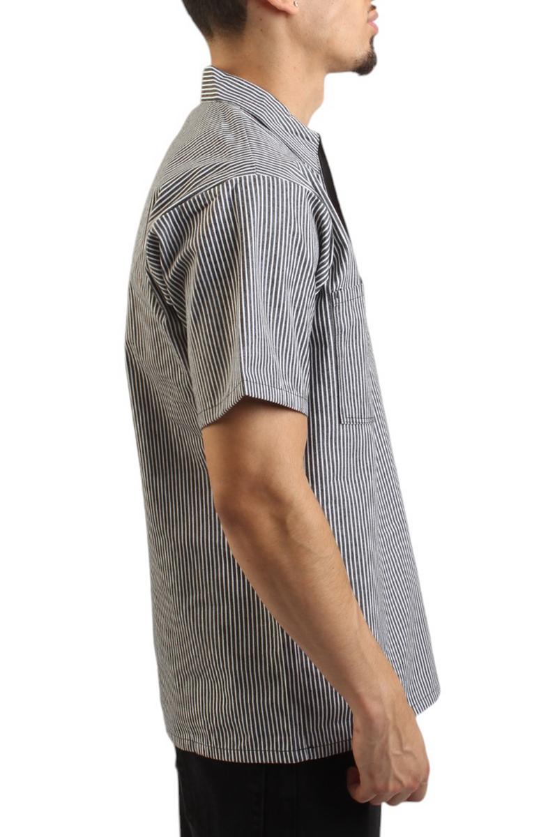 Short Sleeve Zip Striped Work Shirt - The Ultimate Work Companion
