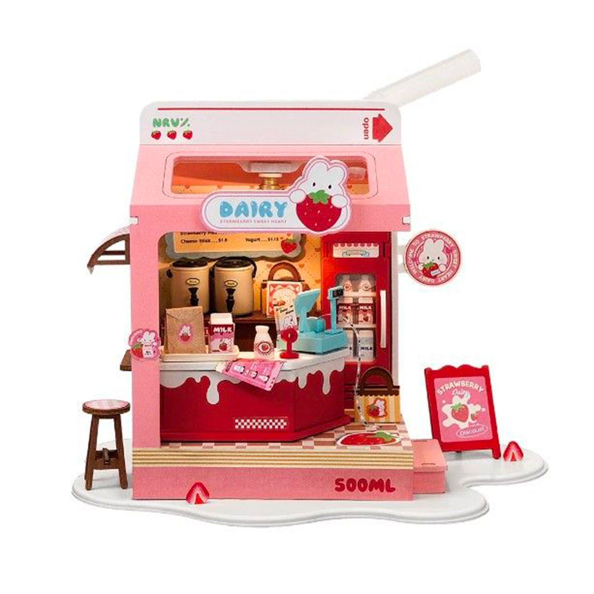 Rolife DIY Strawberry Milk Box Mini House - Unleash Your Creativity!
