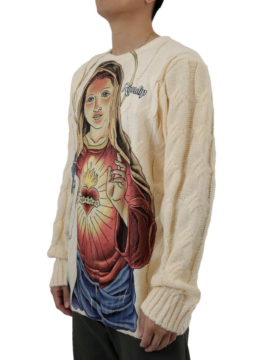 Stunning Mother Mary Cable Knit Sweater