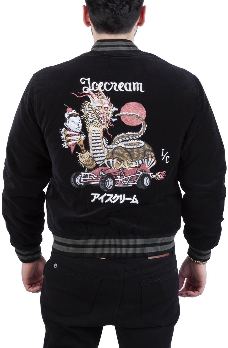 Ice Cream Dollars Stylish Black Velour Jacket