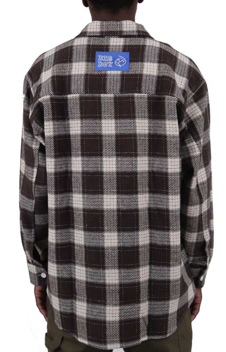 Huge Style! Oversized Brown Flannel Shirt for Big Boys