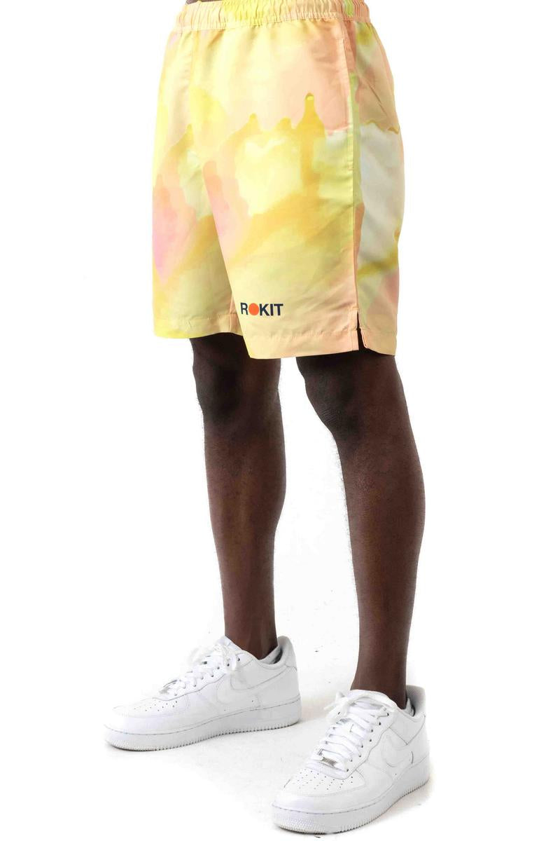 Stunning Tie - Dye Yellow Abstract Shorts