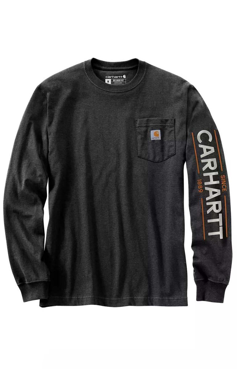Carhartt Carbon Heather Loose Fit Long Sleeve Hunt Graphic T-Shirt - Grab Yours Now!