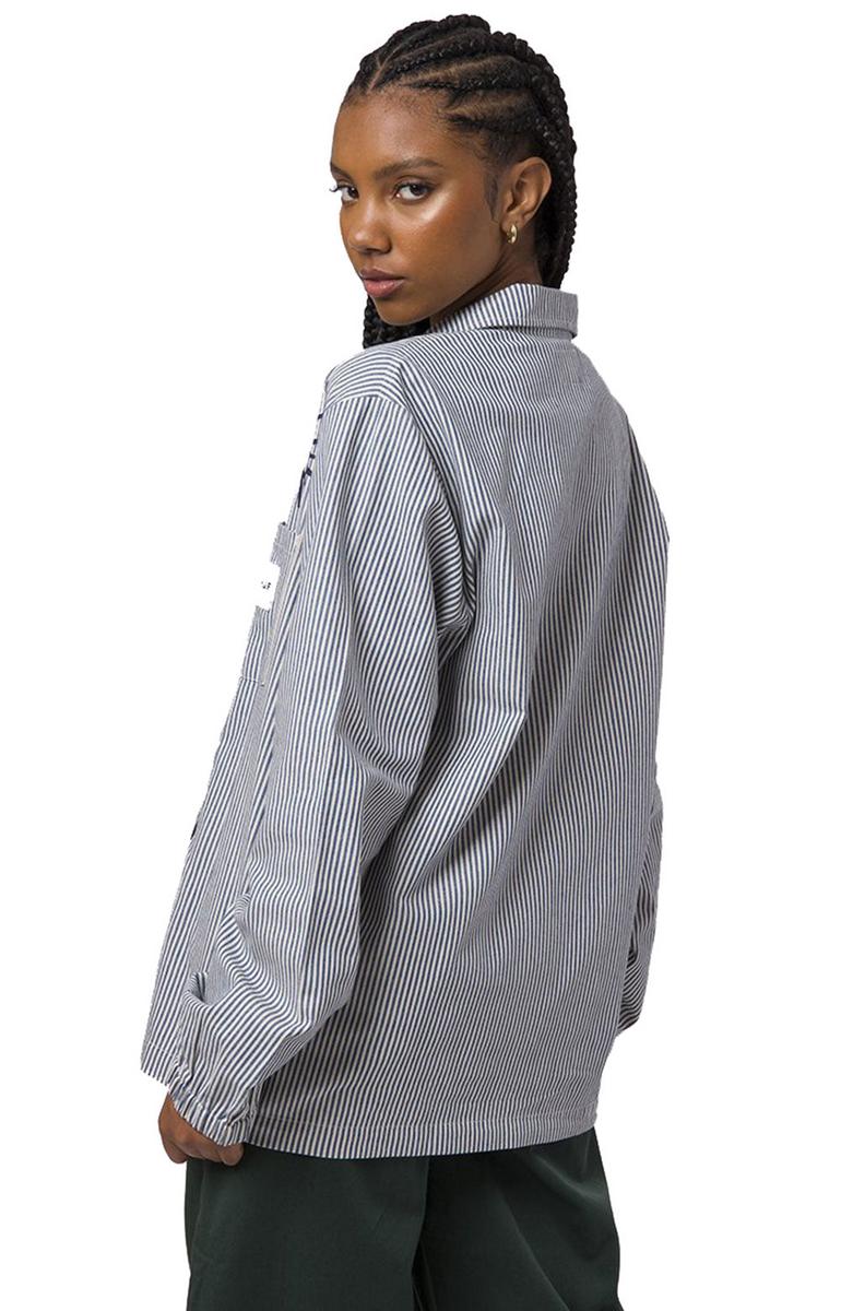 Stunning Retro Workwear Full-Zip Long Sleeve Top - Black