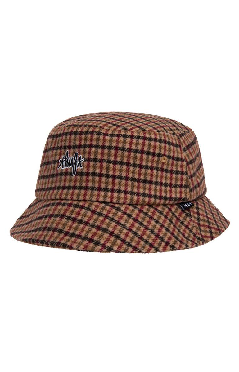 Stylish HUF Women's Brown Houndstooth Tweed Bucket Hat