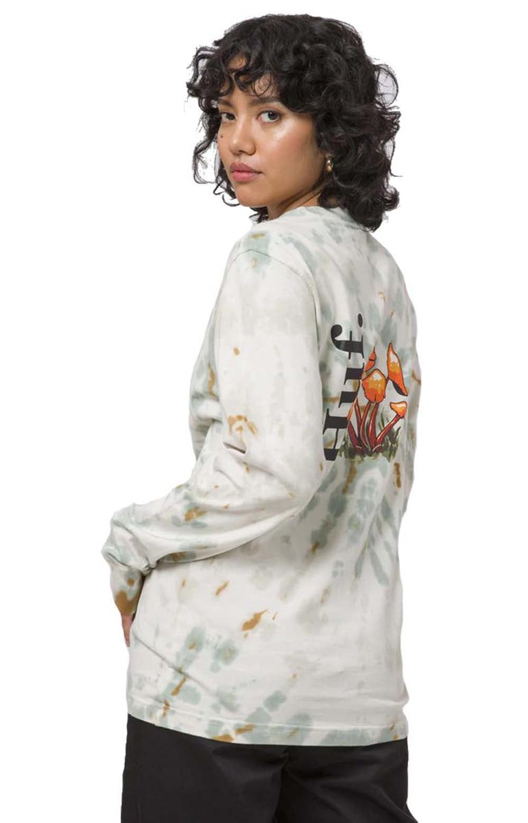Stunning Natural Tie - Dye Mushroom Long Sleeve Relaxed Tee