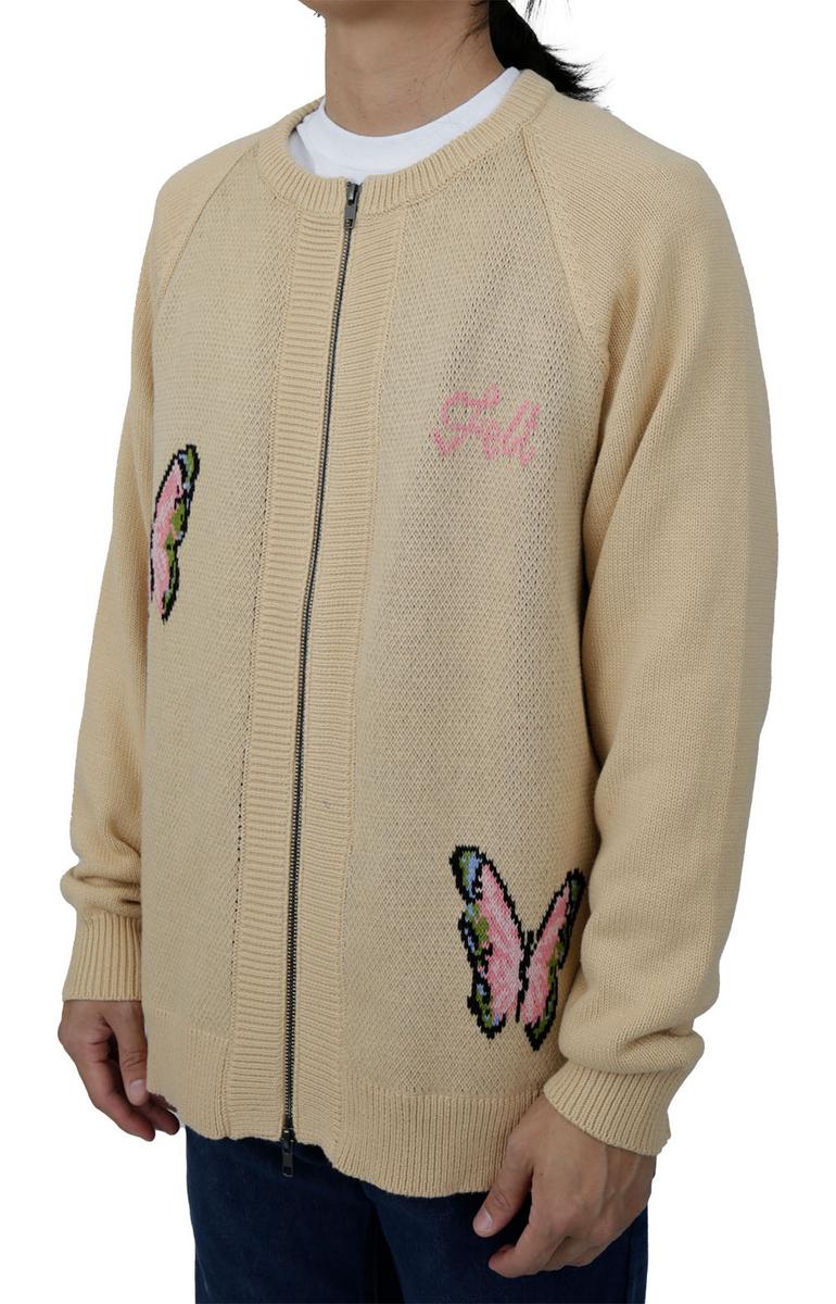 Enchanting Web Zip Knit Sweater in Natural Hue