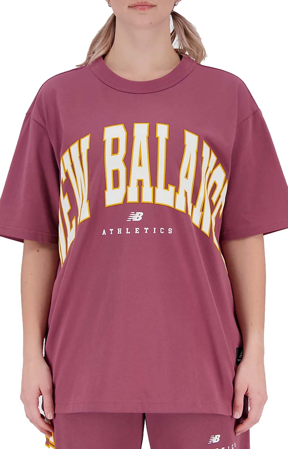 New Balance Uni-essentials Washed Burgundy Warped T-Shirt