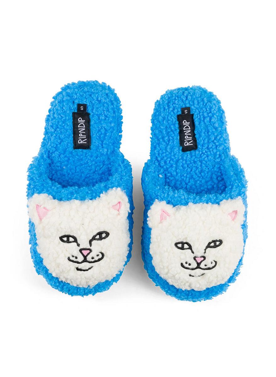 Lord Nermal Blue Cozy Plush Face Slippers - Irresistible Comfort!