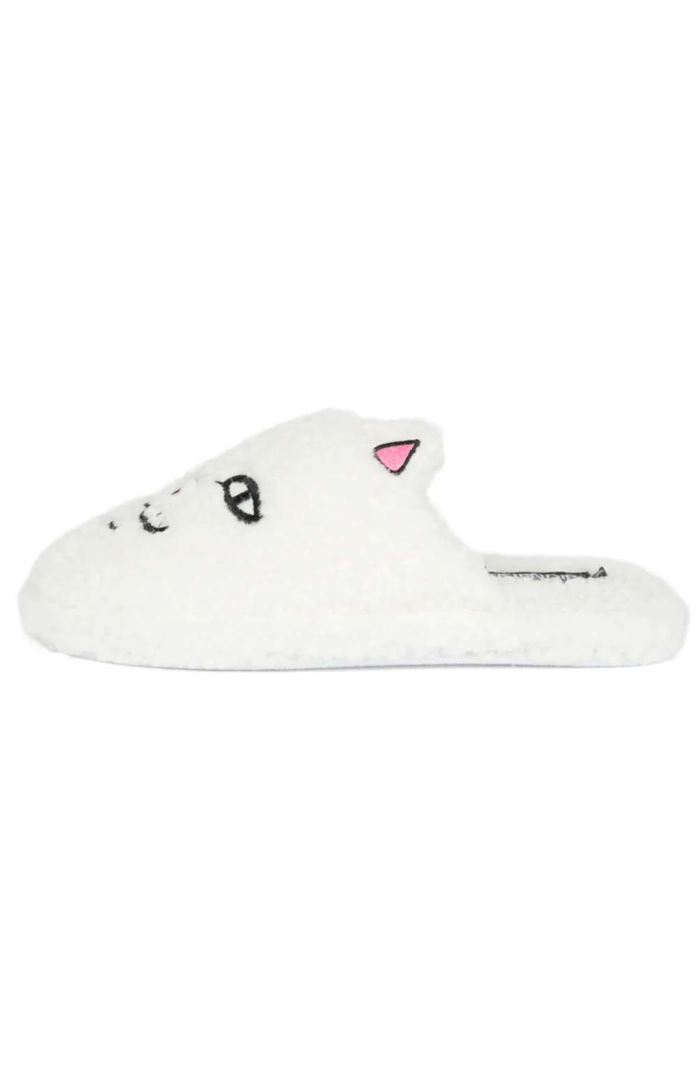 RIPNDIP Alien Face Fuzzy White House Slippers - Irresistible Comfort!