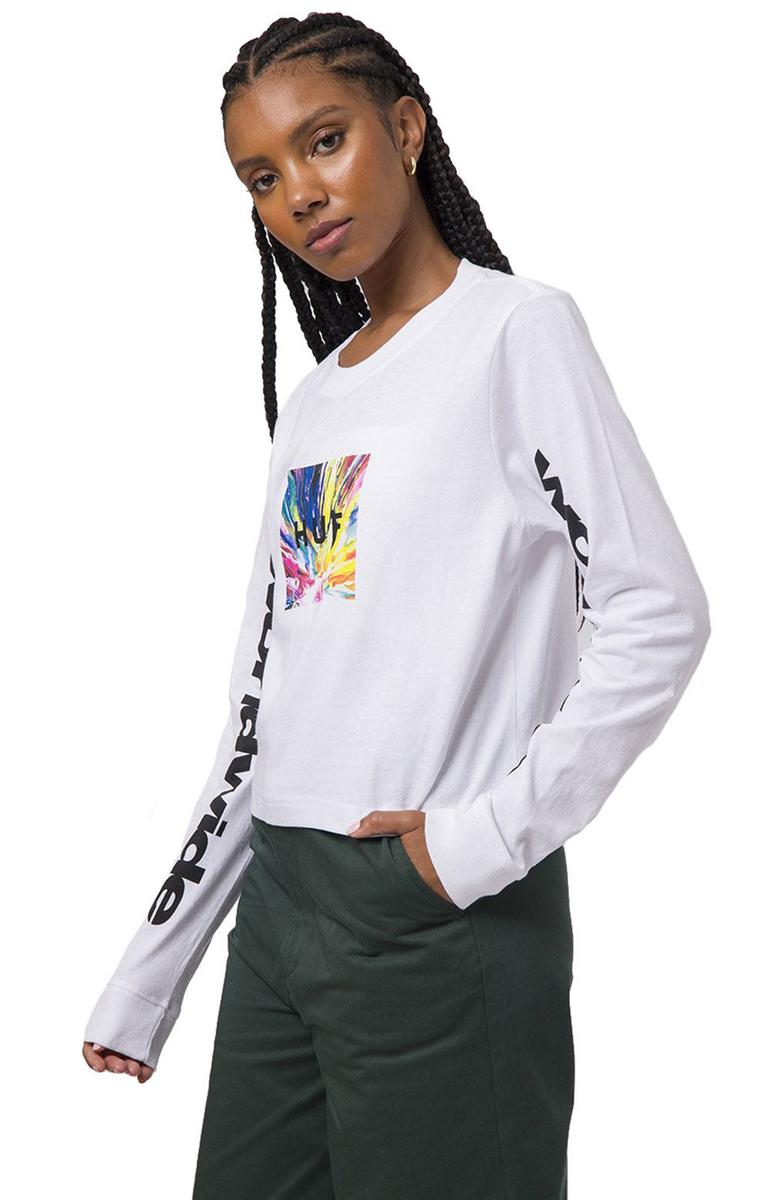 Huf Women's Stunning Psyche Box Long Sleeve Cropped Tee - White
