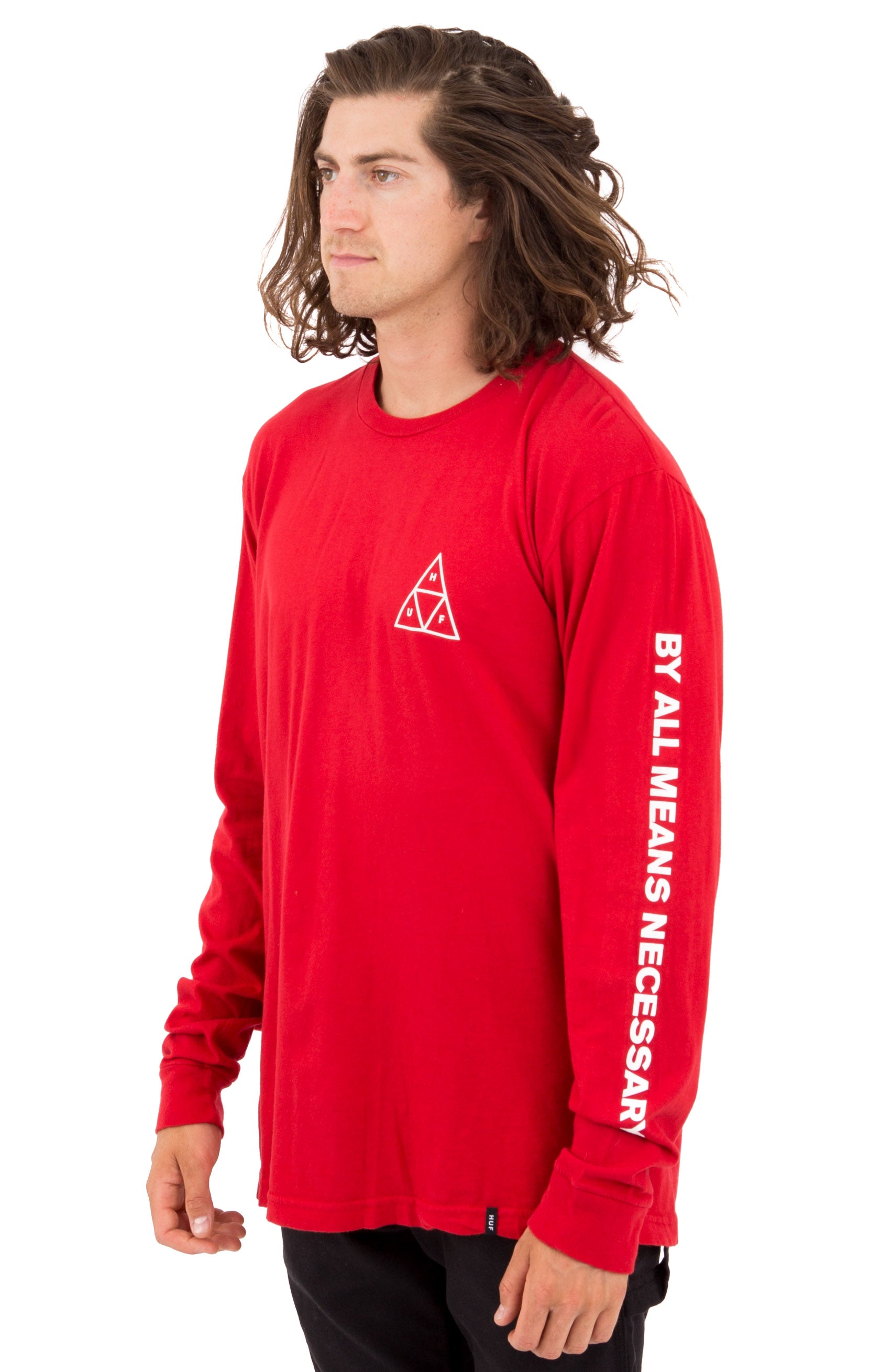 Stunning Resort Red Essentials Triangular Long Sleeve Shirt