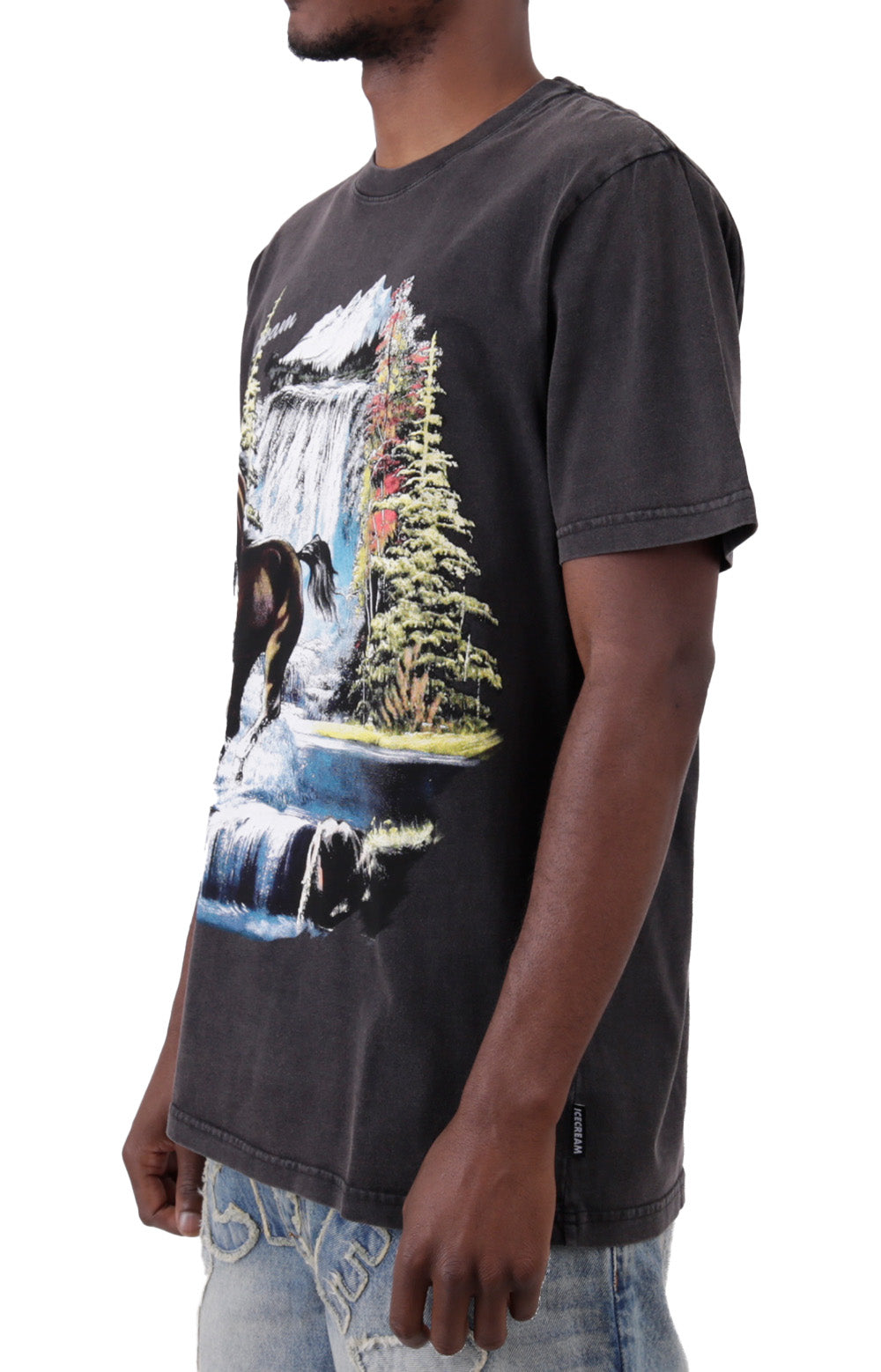 Enchanting Unicorn Short Sleeve Knit Tee in Jet Black