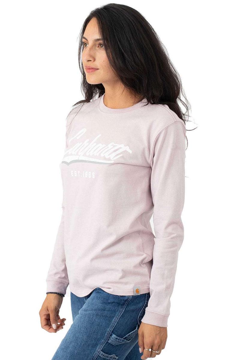 Carhartt Women's Dusk Purple Heavyweight Long Sleeve Hand-Painted Graphic T-Shirt