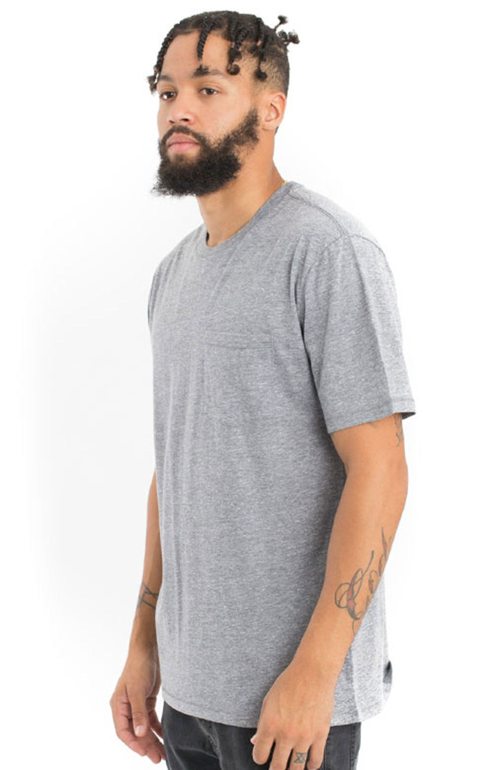 Brixton's Stunning Heather Grey Pocket Tee