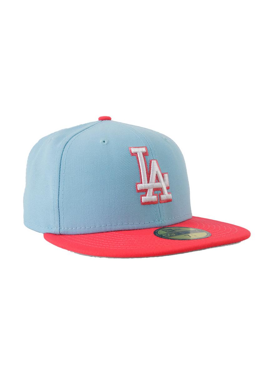Los Dodgers Neon Splash 5950 Fitted Cap - Stunning Light Blue & Pink