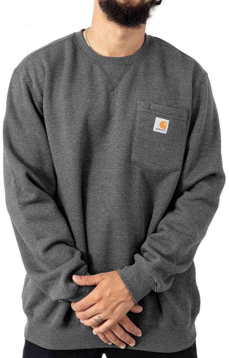 Carhartt Carbon Heather Crewneck Pocket Sweatshirt - Your Ultimate Job Site Companion