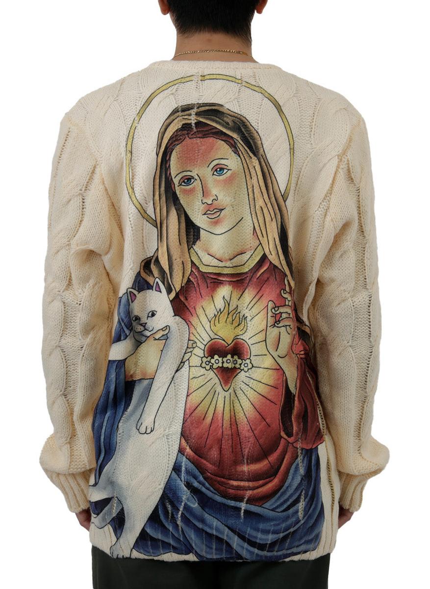 Stunning Mother Mary Cable Knit Sweater