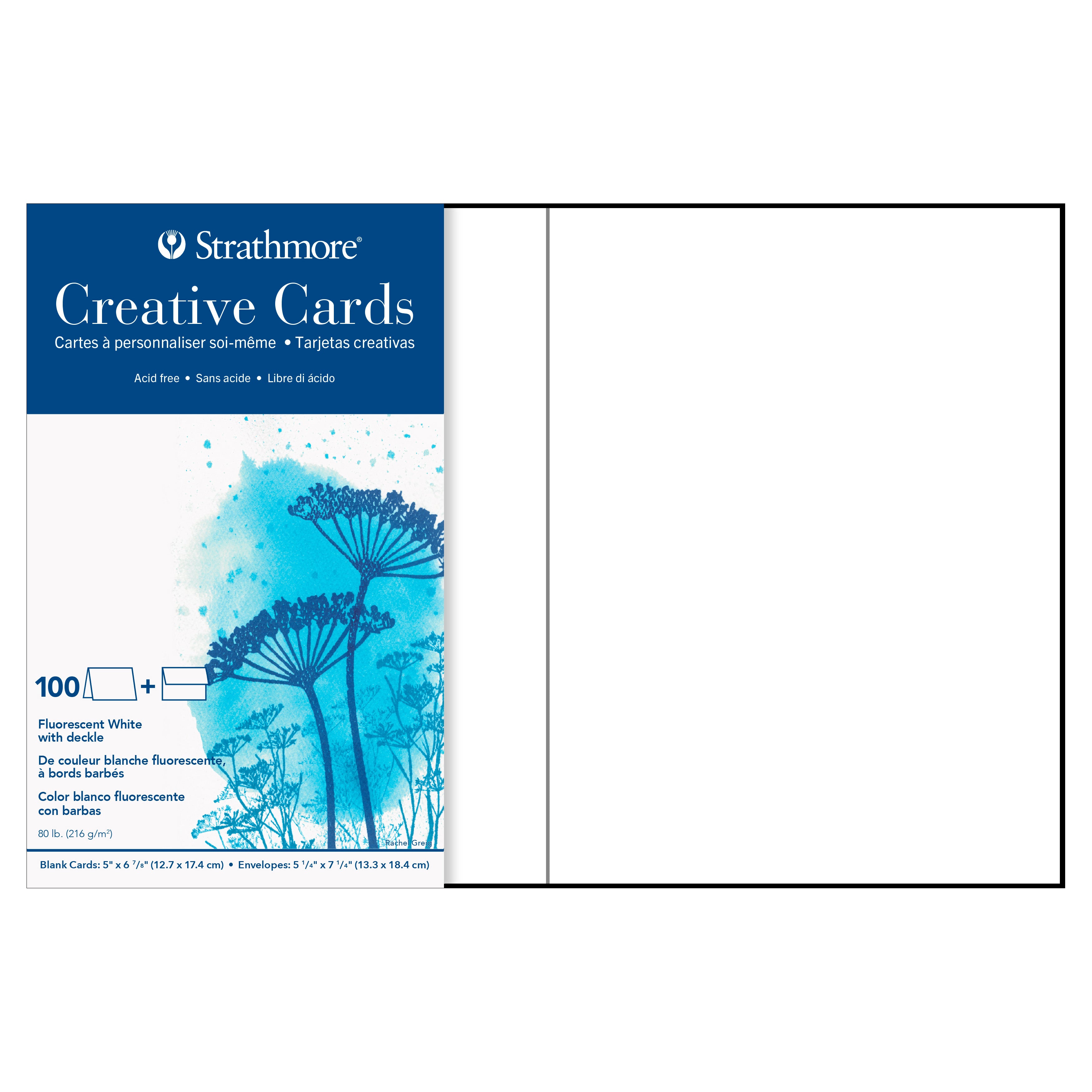 Fluorescent White Deckled Edge Creative Cards - Unleash Your Creativity!