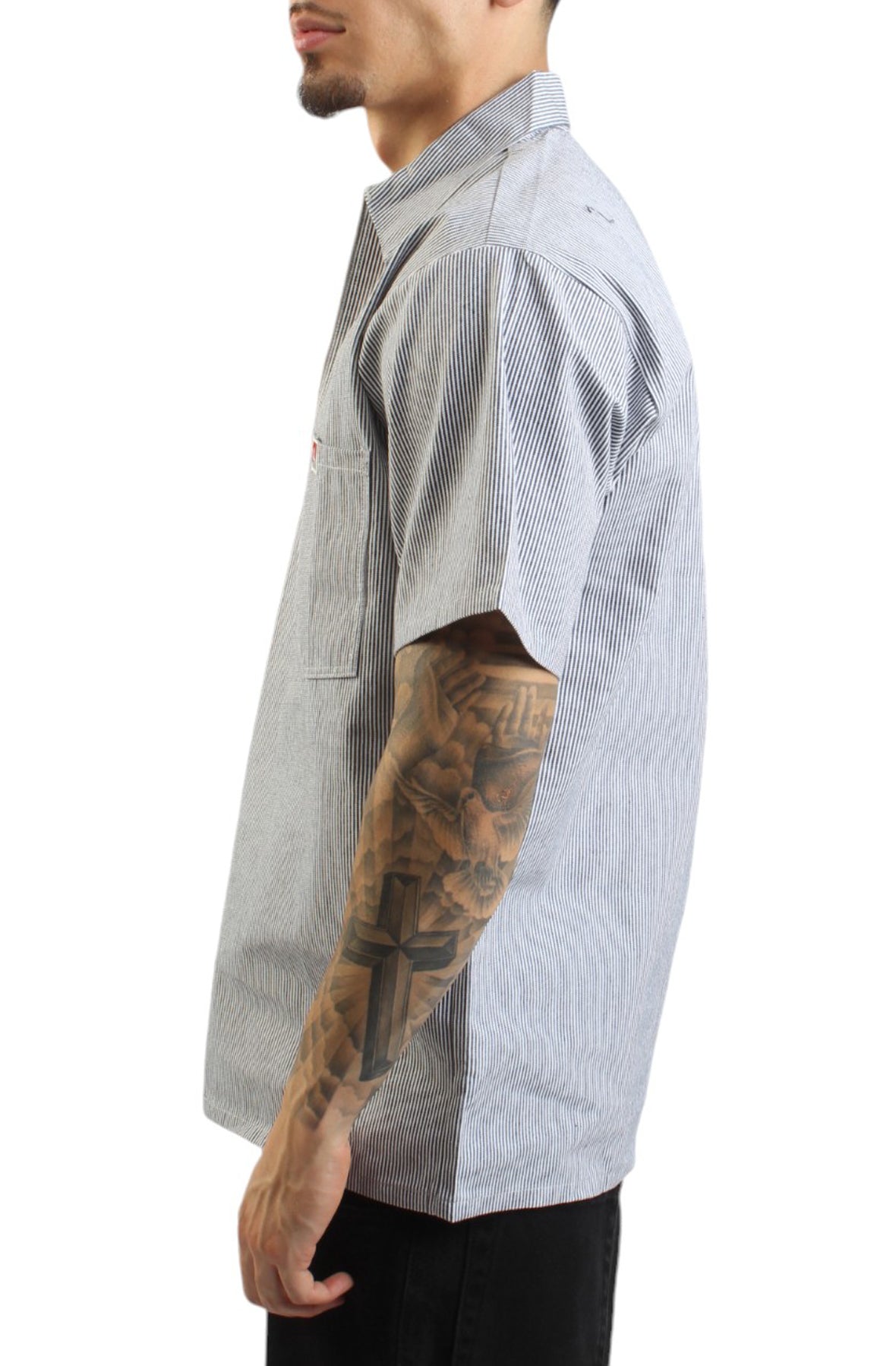 Half Zip Striped Work Shirt - The Ultimate Job Companion