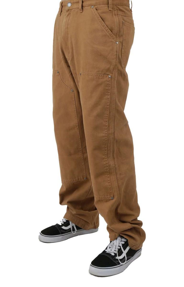 Dickies Stonewashed Brown Duck Double Front Work Pants - Timeless Utility, Modern Style