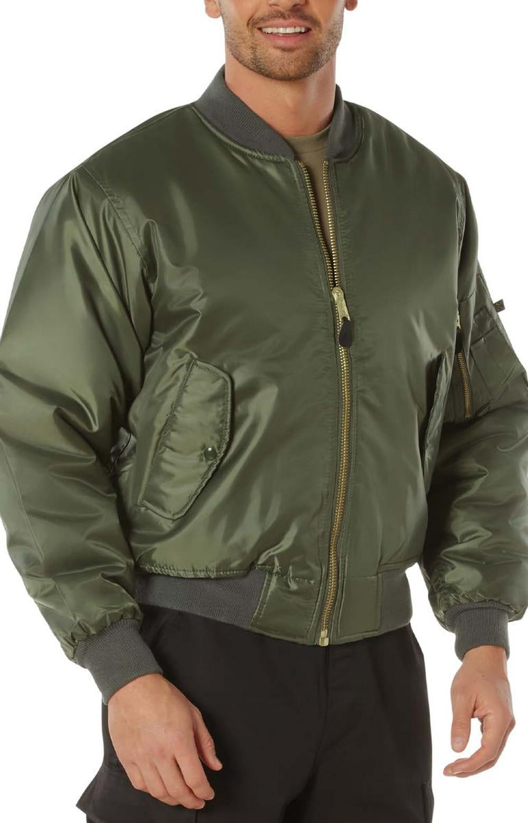 Rothco's Lightweight MA-1 Flight Jacket in Sage - A Must - Have for Spring and Fall!