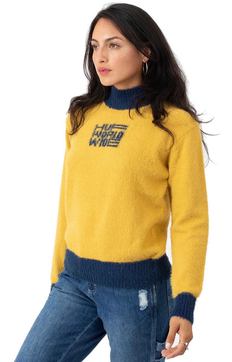 Irresistible HUF Cozy Gold Jacquard Knit Sweater