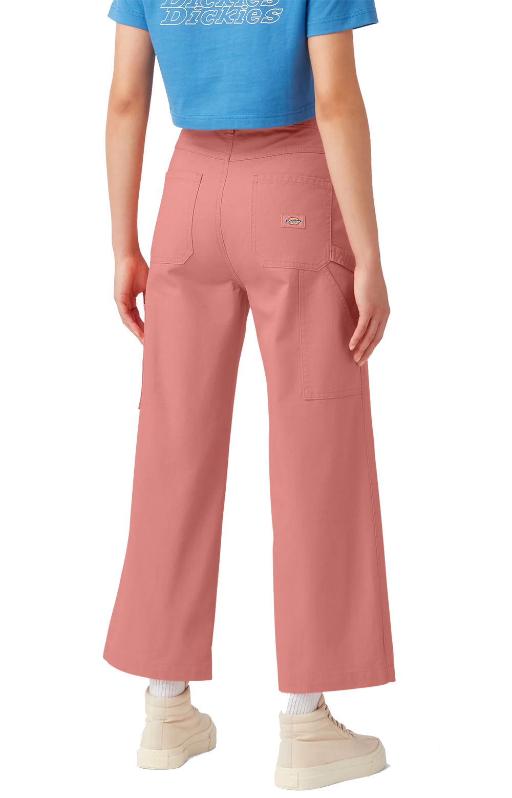 Dickies Women's Stonewashed Rosette Cropped Carpenter Pants