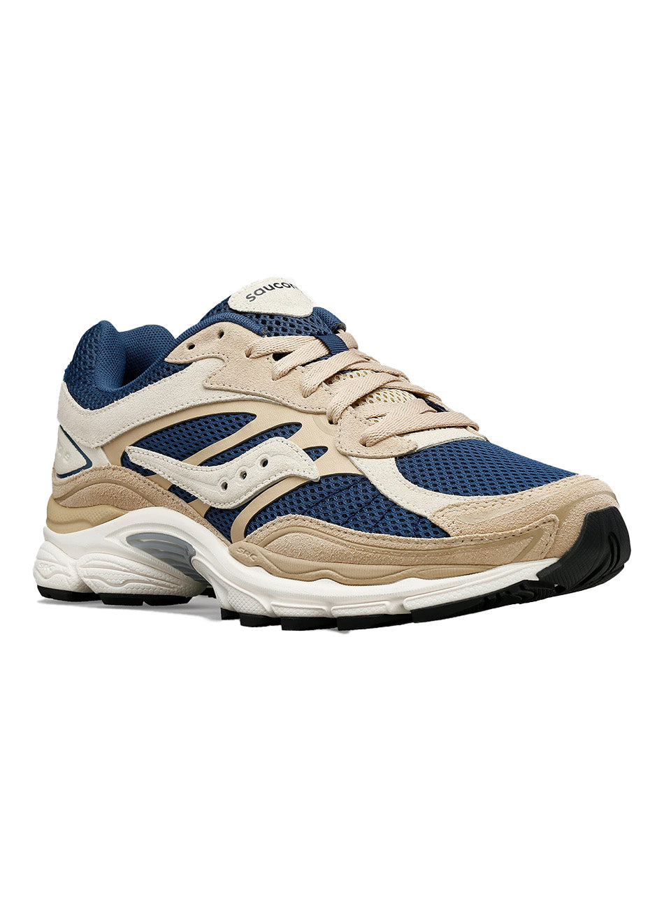 Saucony ProGrid Omni 9 Premium Beige and Navy Sneakers - A Stylish Choice!