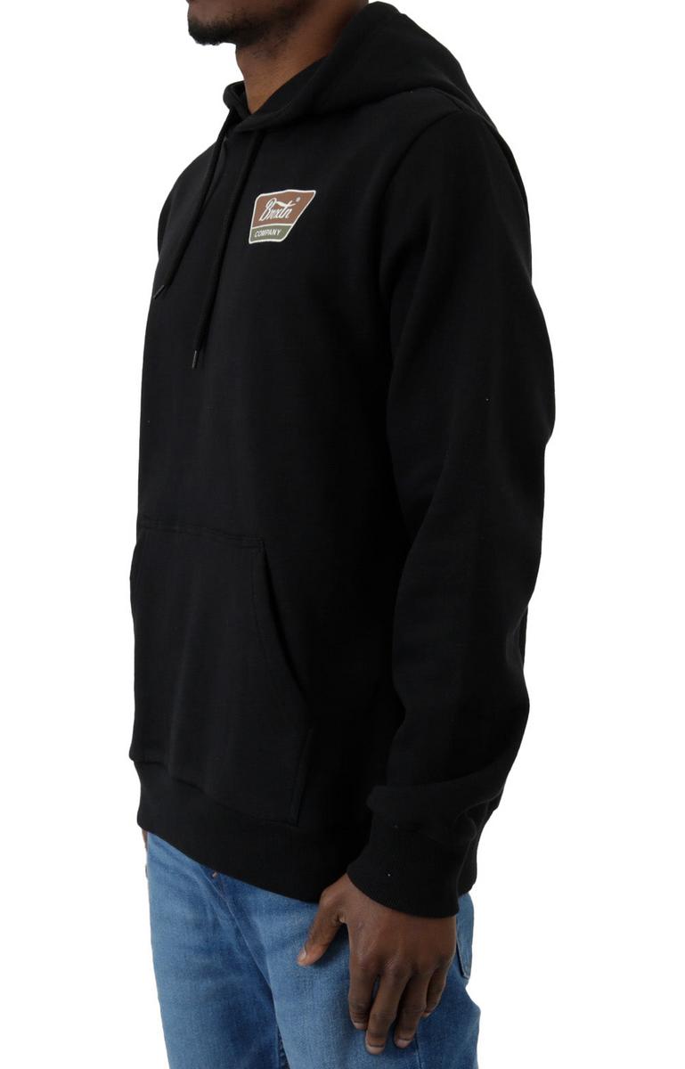 Brixton Linwood Black/Bison Eco-Friendly Pullover Hoodie - Stylish & Sustainable