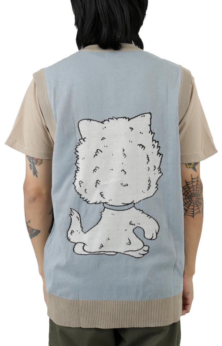 RIPNDIP's Eye - Catching Big Head Graphic Knit Sweater Vest
