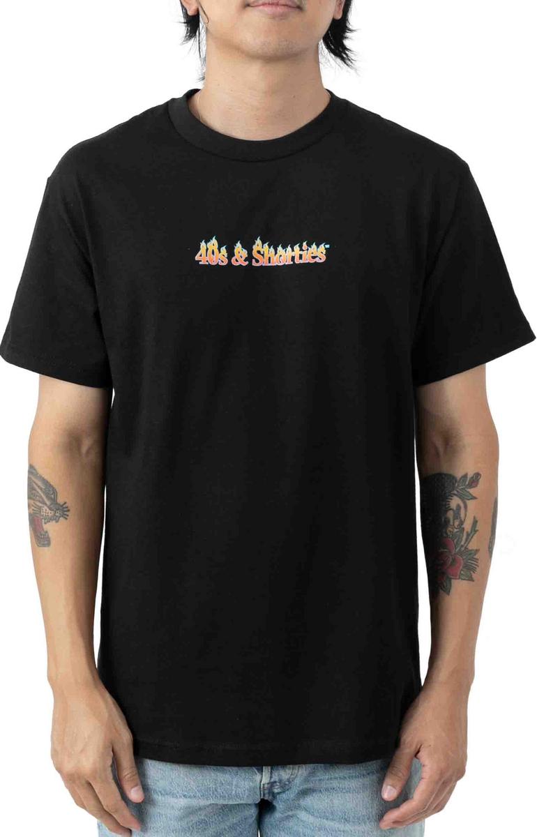 Stunning Flame Text Logo Black T-Shirt