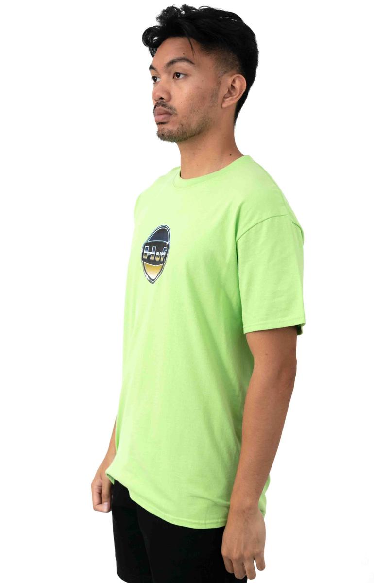 Eye - Catching Chrome Logo T - Shirt in Huf Green