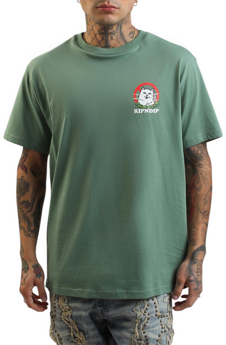 RIPNDIP Men's Green 'No Smoking' Statement T-Shirt