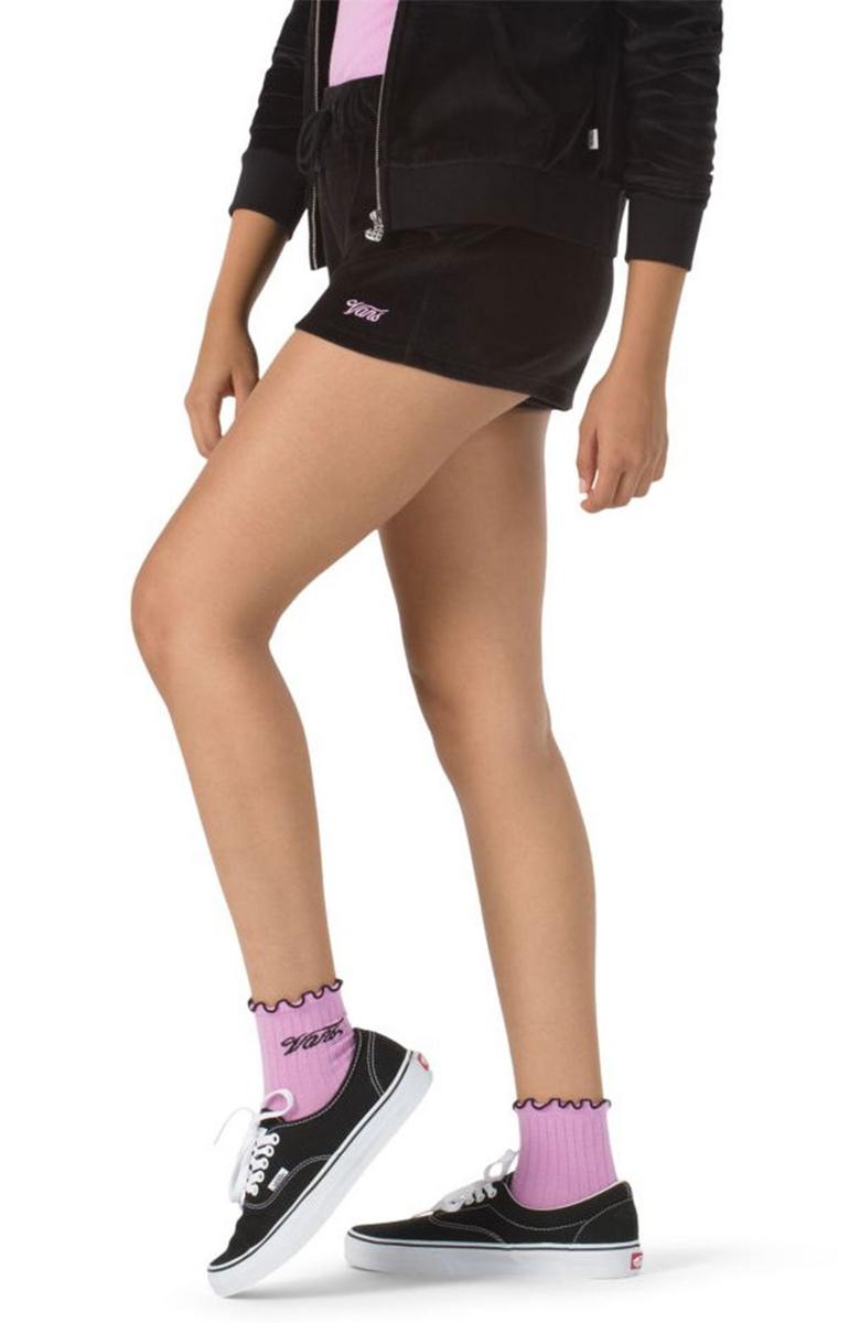 Vans Women's Together Forever Black Velour Shorts - A Timeless Bond!