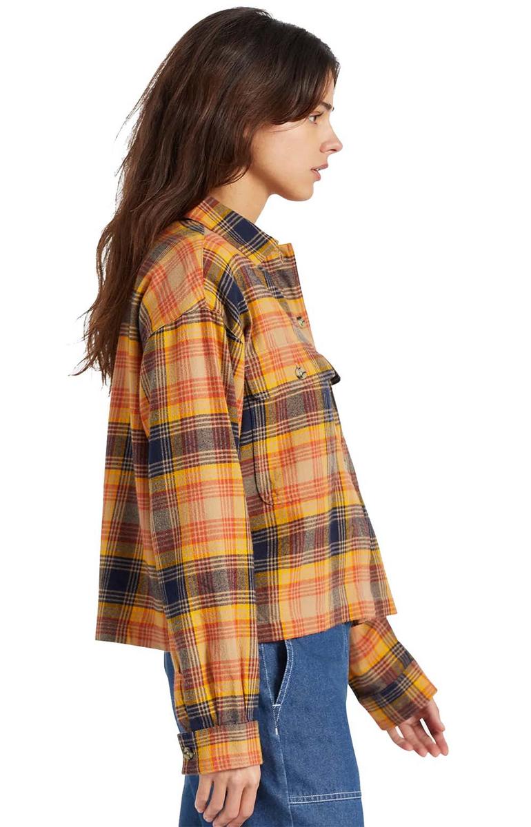 Bowery Women's Navy Long Sleeve Organic Cotton Flannel - Irresistible Style!