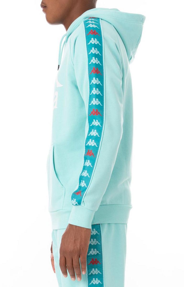 Kappa Men's Stunning 222 Banda Hurtado 3 Green Water/Blue Peacock Pullover Hoodie