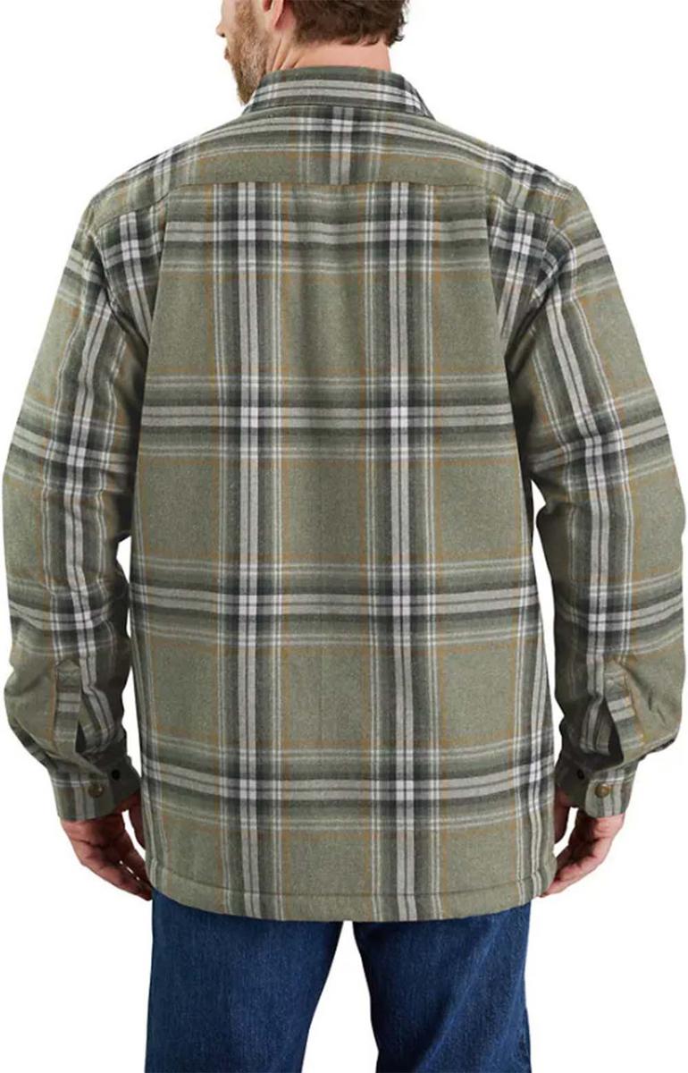 Carhartt's Cozy Basil Relaxed Fit Flannel Sherpa Lined Shirt Jacket
