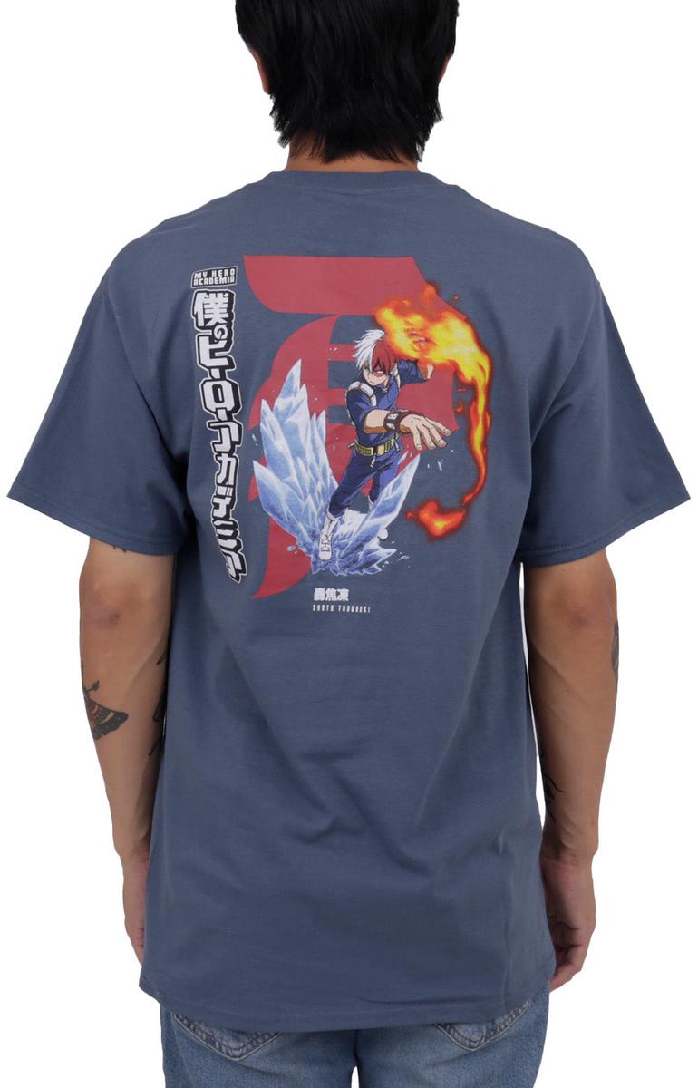 Don't Miss! Primitive x My Hero Academia Shoto Todoroki Graphic Tee in Slate
