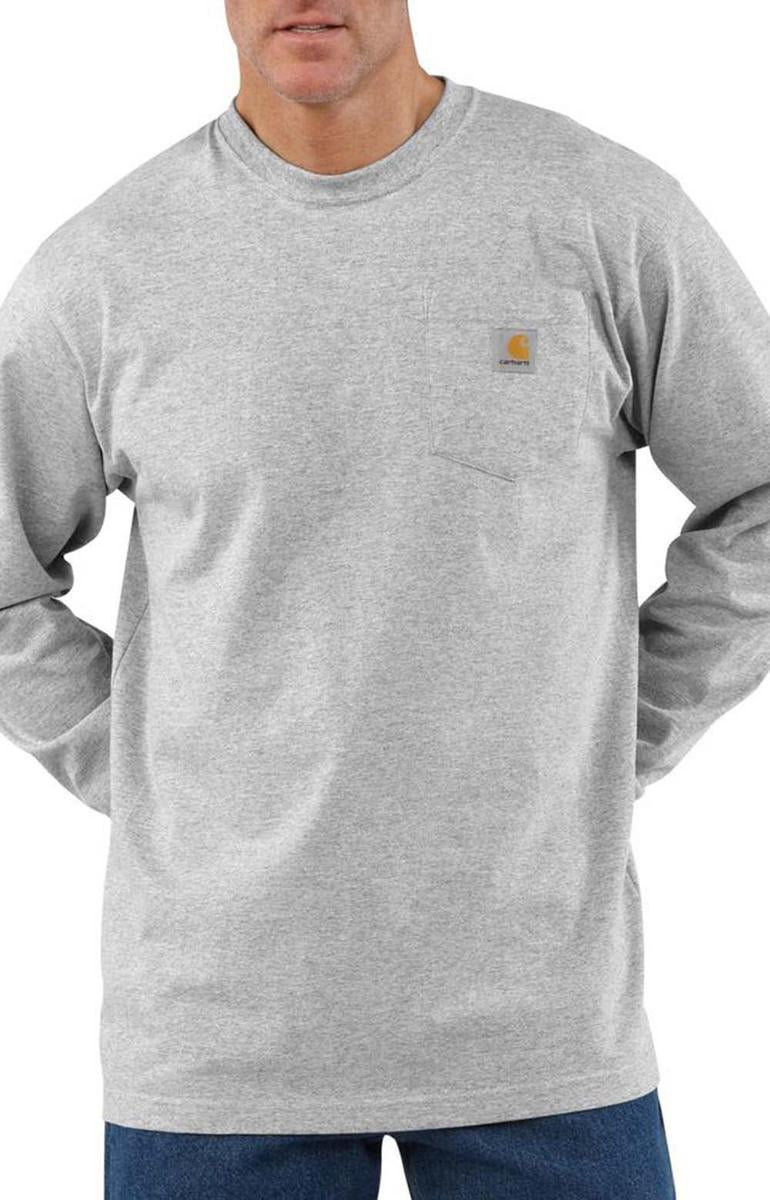 Carhartt K126 Heather Grey Long Sleeve Workwear Pocket Shirt - Ultimate Comfort & Style