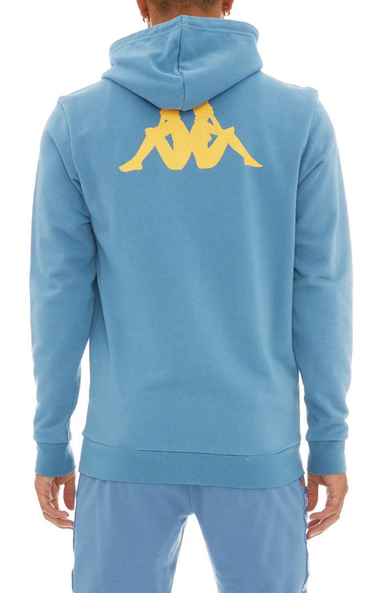 Kappa Men's Haris Pullover Hoodie - Stunning Navy Blue with White and Yellow Accents