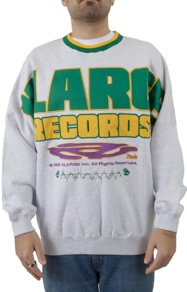 Gorgeous X-Large Records Logo Ash Gray Sweatshirt - X-Large