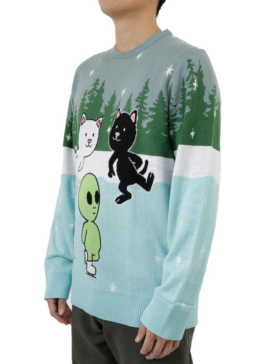 Stunning Light Blue Skating With Friends Knit Sweater - Grab Yours Now!