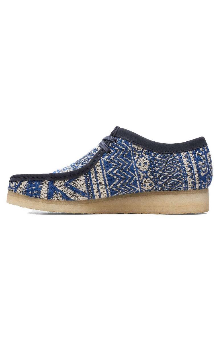 Stylish Blue Fabric Wallabee Boots by Clarks