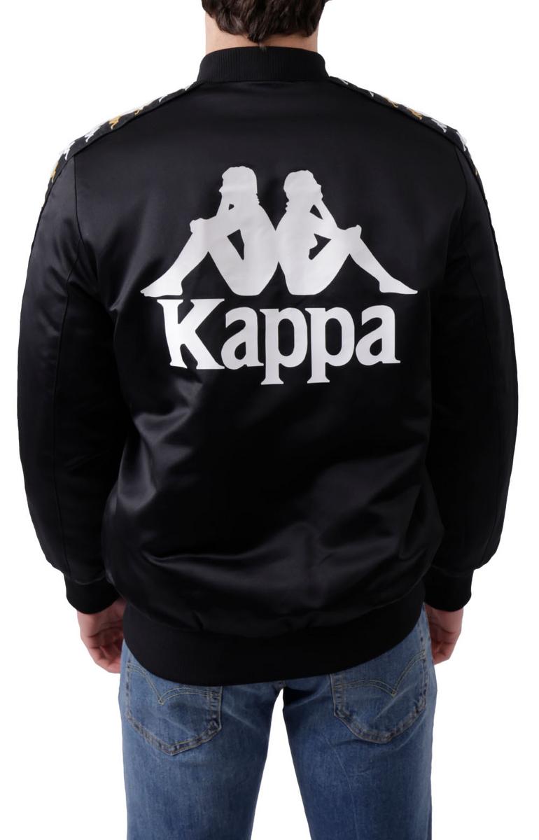 Kappa 222 Banda Bawern Bomber Jacket - Stylish Black Smoke/Lt Yellow/Bright White Combo