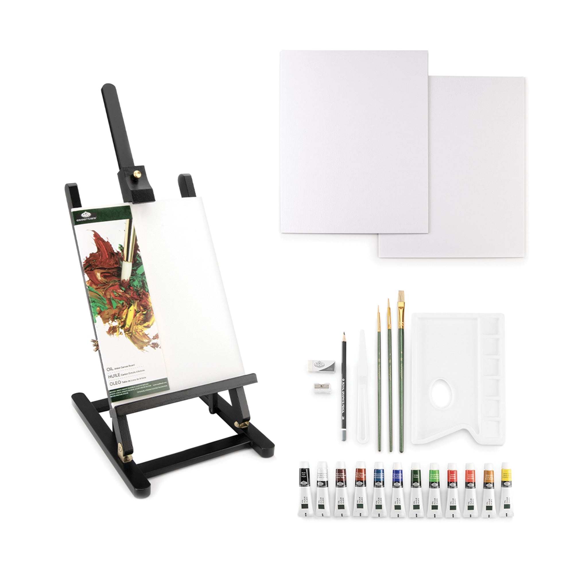 Black Series Oil Painting Easel Kit - 23 Pieces: Unleash Your Artistic Potential!