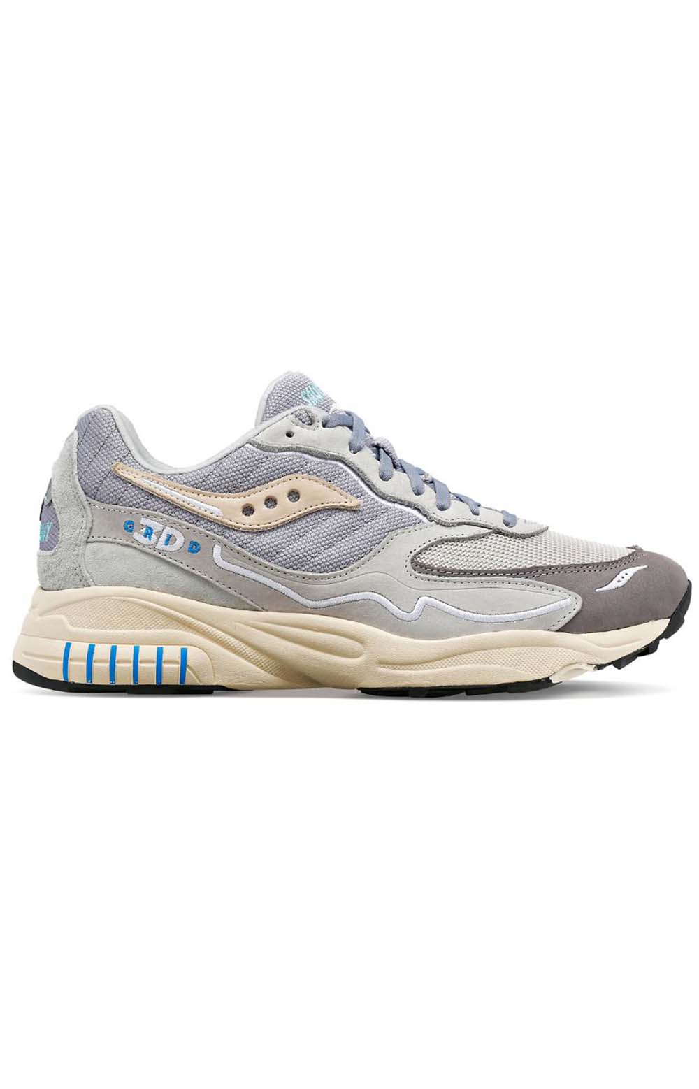Saucony 3D Grid Hurricane Retro Premium Sneakers - Stylish Grey/Blue
