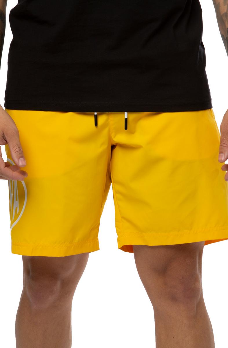 Authentic Pop Emay Dark Yellow/White Men's Swim Shorts - Irresistible Style!
