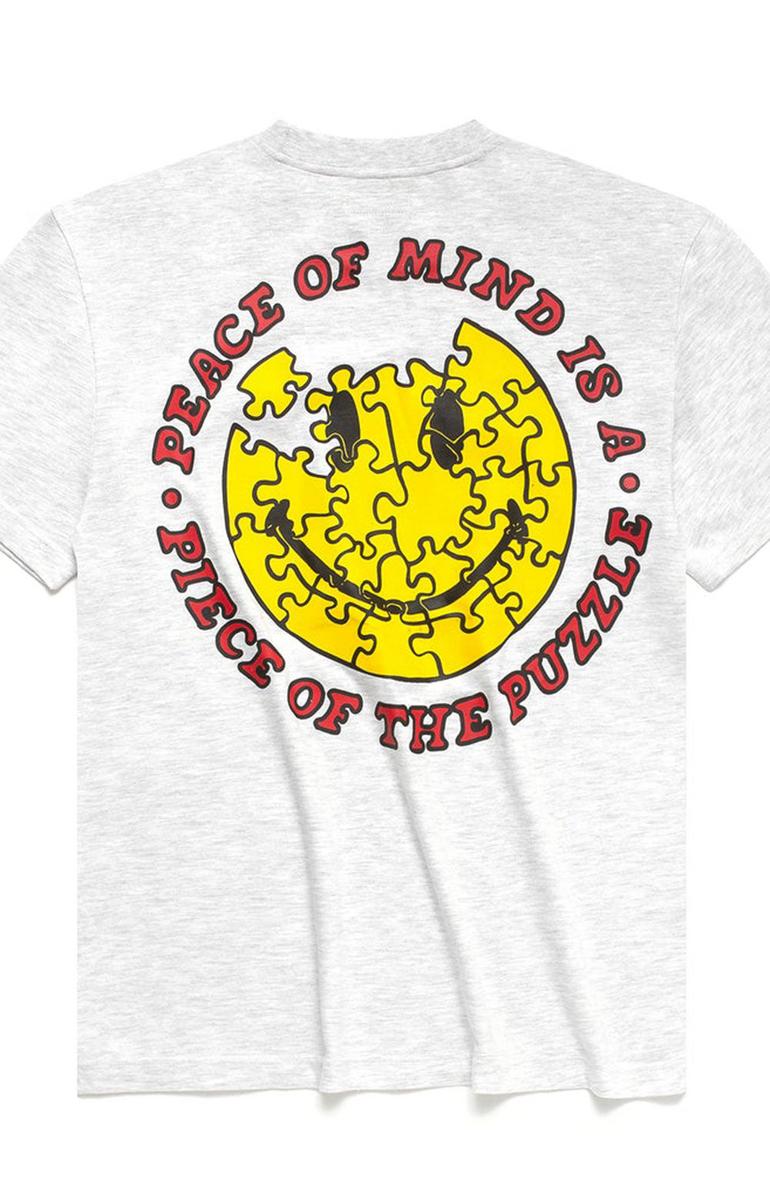 Smiley Piece Of Mind T-Shirt - Ash: Your Key to Relaxed Style